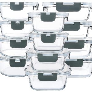 MCIRCO 24 Pieces Glass Jars (12 Containers + 12 Lids). Glass Jars with Clear Lid. BPA Free for Home. Kitchen. Restaurant : Amazon.es: Home & Kitchen