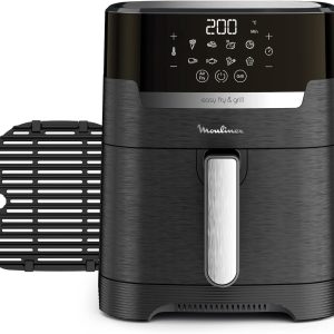 Moulinex Easy Fry & Grill 4.2L. 2-in-1 Air Fryer for Frying or Grilling. Digital Touch Screen. 8 Healthy Food Programs. App 125 Recipes. Black. Up to 6 People. EZ5058 : Amazon.es: Home & Kitchen