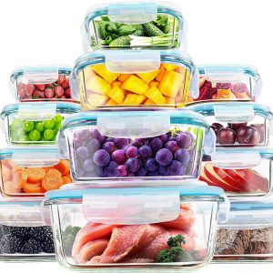 🔥KICHLY – 24 Recipientes Herméticos de Vidrio con Tapas – BPA Free